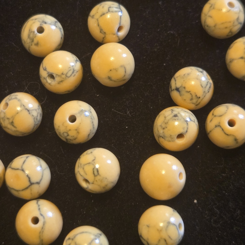 YELLOW TURQUOISE GEMSTONE BEADS